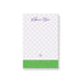 Personalized bat mitzvah notepad with a lavender picnic blanket, purple script name, and a green grass border with flowers