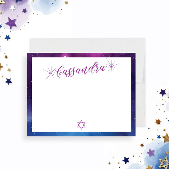 Galaxy Theme Bat Mitzvah Invitation Starry Night Design