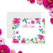 Floral Bat Mitzvah thank you note card featuring pink flowers, greenery, and Star of David, personalized stationery design-front