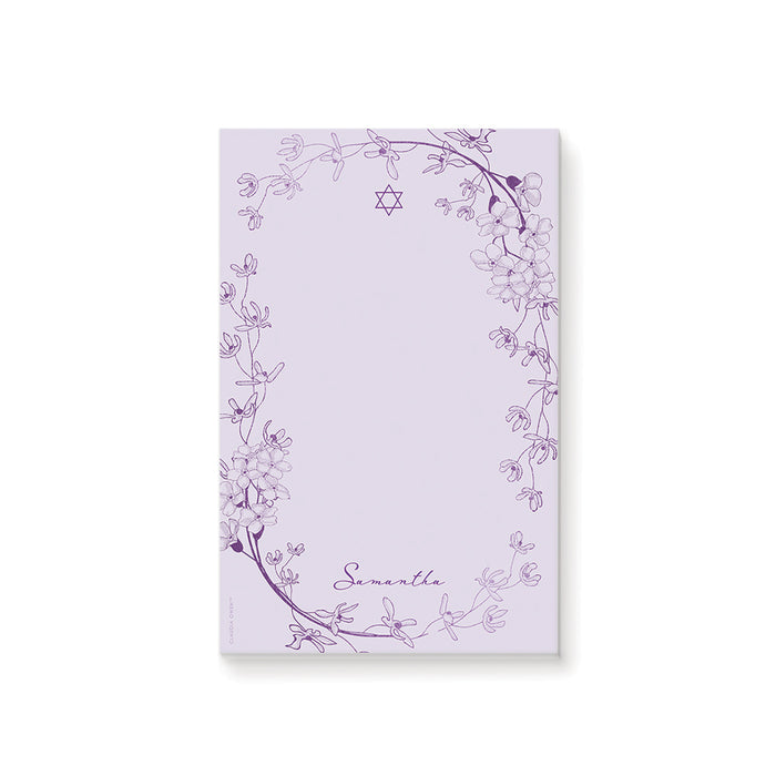 Lavender Bat Mitzvah Invitation Floral Design Star of David