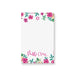 Personalized floral Bat Mitzvah notepad featuring a pink botanical design and Star of David, stylish Jewish daily stationery.