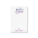 Personalized notepad with “Reach for the Stars” in purple and blue, featuring a Star of David design.