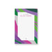 Personalized bat mitzvah notepad with purple watercolor design, elegant Jewish stationery with soft abstract background and refined lettering