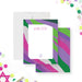 Bat mitzvah thank you card with purple watercolor design, elegant Jewish stationery with soft abstract background and refined lettering-front-back