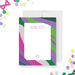 Bat mitzvah thank you card with purple watercolor design, elegant Jewish stationery with soft abstract background and refined lettering-front