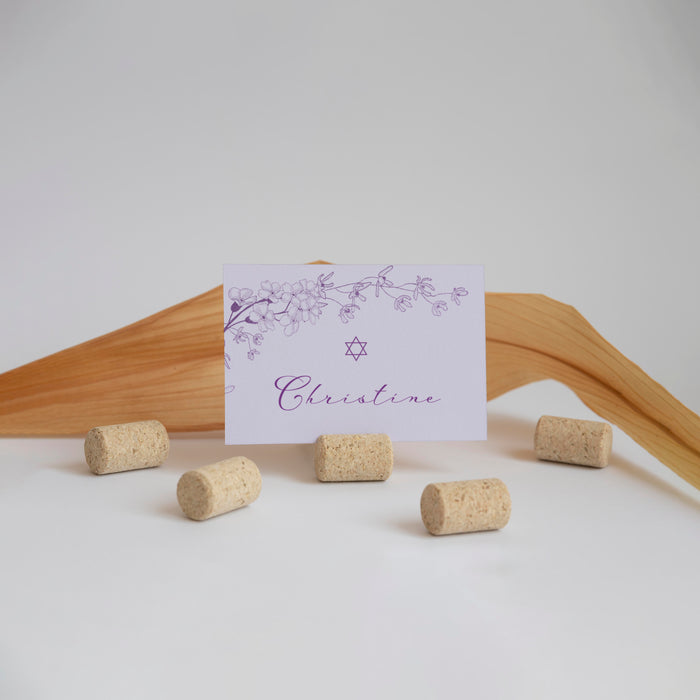 Lavender Bat Mitzvah Invitation Floral Design Star of David