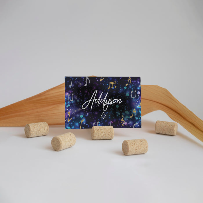 Music Theme Bat Mitzvah Invitation with Microphone Design