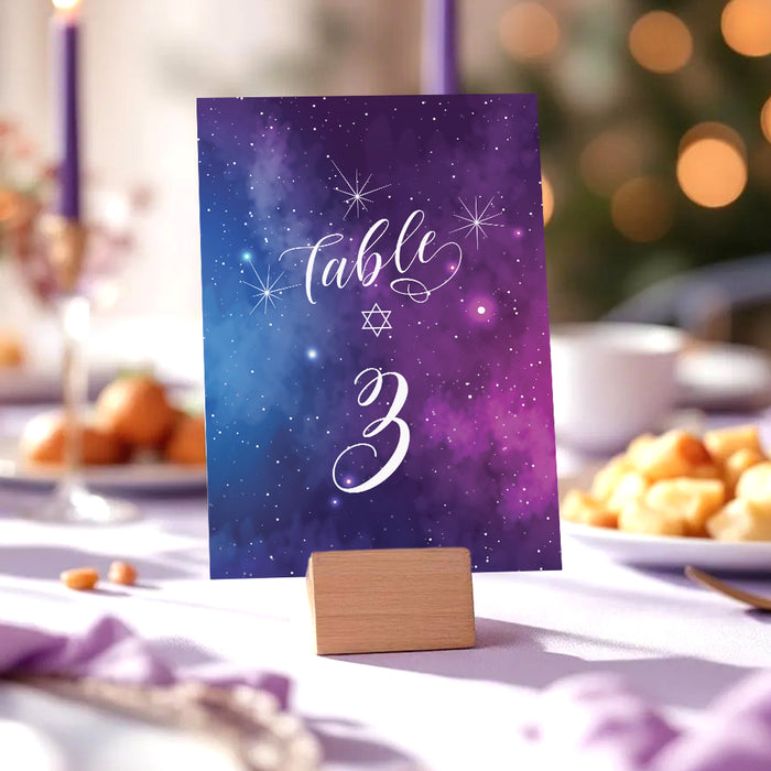 Galaxy Theme Bat Mitzvah Invitation Starry Night Design
