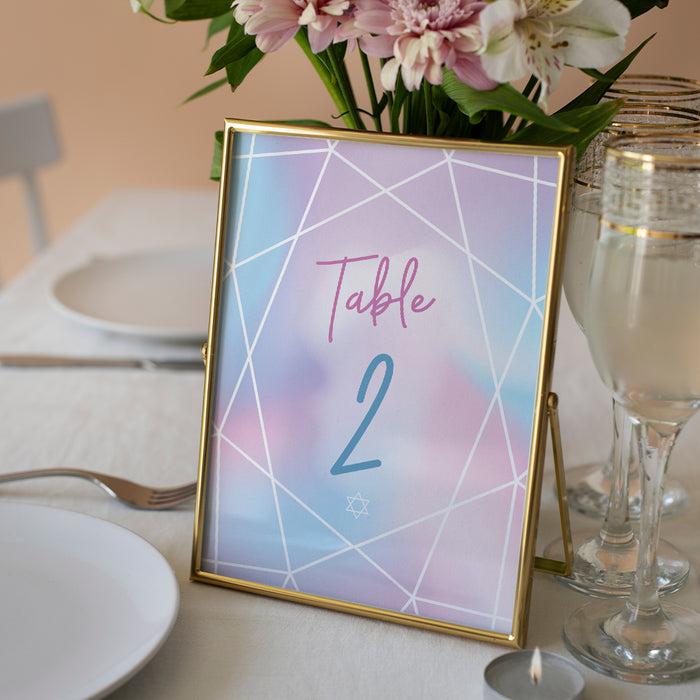 Pastel Bat Mitzvah Invitation Elegant Jewish Celebration Card