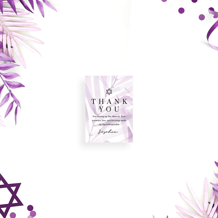 Lavender Bat Mitzvah Invitation Elegant Jewish Celebration Card