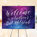 Bat Mitzvah welcome sign featuring a starry galaxy background and Star of David, elegant Jewish event entrance decor.