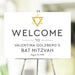 Modern Bat Mitzvah welcome sign with a gold Star of David with personalized details