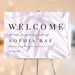 Bat Mitzvah welcome sign with soft purple watercolor leaves and Star of David, perfect for Jewish event decorations and photo backdrops.