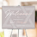 A personalized Bat Mitzvah welcome sign showcasing a modern Star of David design, with a custom name and date.