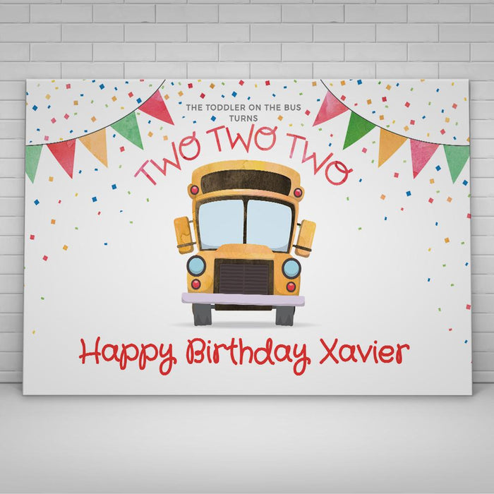 a birthday card with a school bus on it