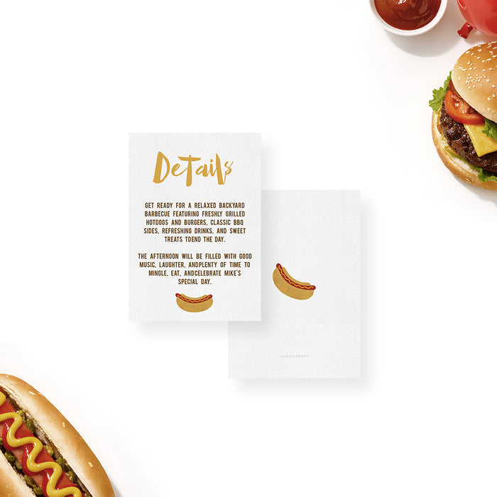 Personalized Barbecue Birthday Party Invitation Hot Dog Cookout