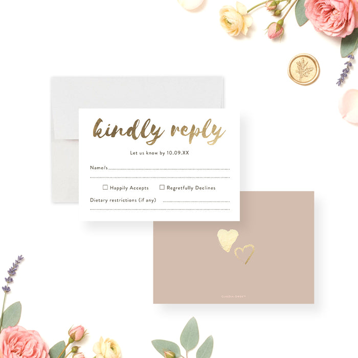 Personalized Photo Engagement Party Invitation with Gold Accents