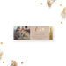 Personalized engagement party ticket invitation with couple photo, beige details panel, gold love lettering and an admit one ticket stub