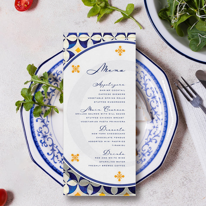 Birthday Dinner Party Invitation Card with Plate and Tablecloth Design, Italian-Inspired Event Invitations for Dinner Party