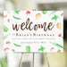 Birthday welcome sign with vegetable illustrations for a dinner party, food themed celebration, or custom event signage.