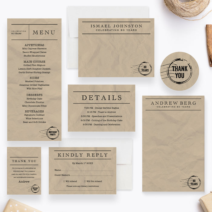 Vintage Telegram Birthday Invitation Retro Message Style Card