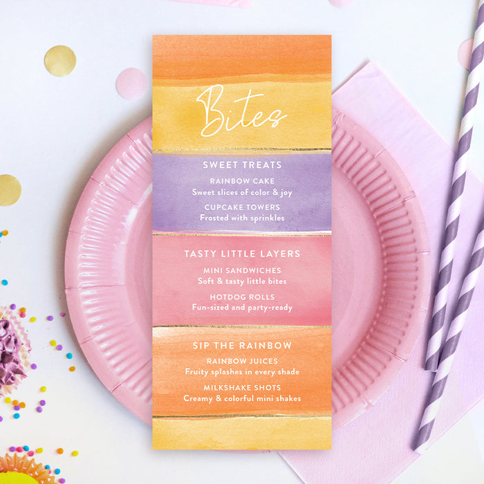 Watercolor Cake Kids Birthday Party Invitation Sweet Dessert Design