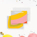 Personalized kids thank you card featuring a modern abstract rainbow design with vibrant arches and custom name-front-back