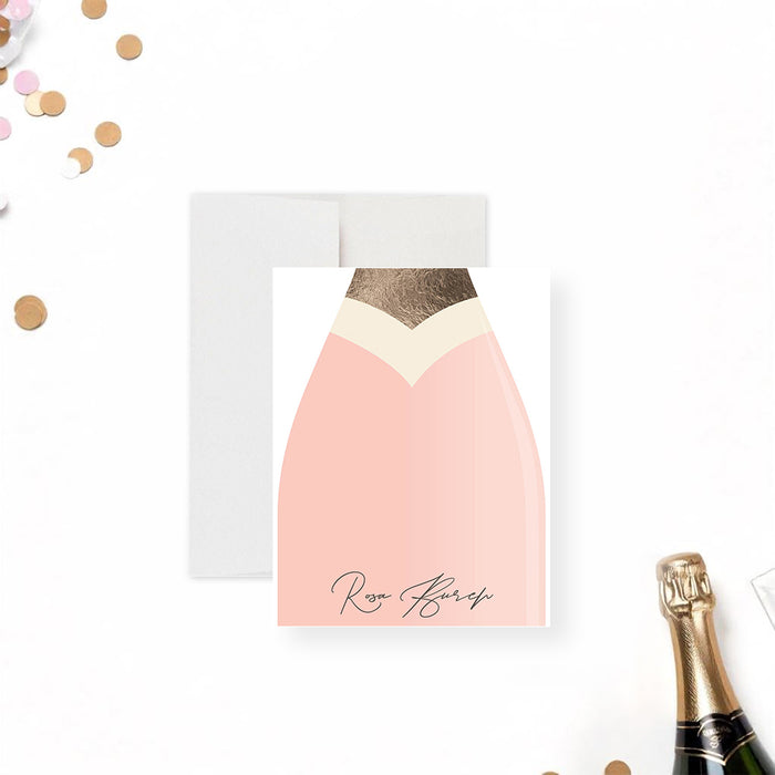 Champagne Bottle Birthday Invitation Elegant Party Card