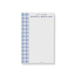 Custom blue tile patterned notepad with personalized name, Mediterranean-inspired stationery gift for home or office use.