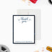 Movie night-themed thank you card for a 13th birthday, featuring gold stars and an "Thank You" message in elegant script.-front