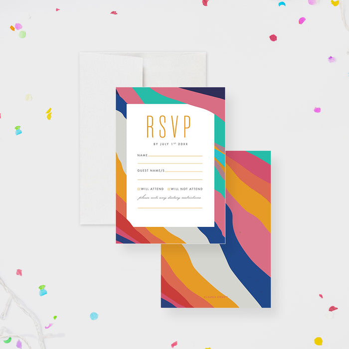 Unique and Creative Birthday Invitation Card with Colorful Artistic Pattern, Summer Party Invitations for All Ages