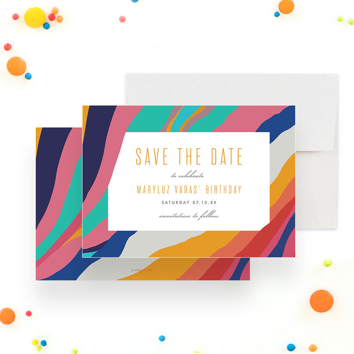 Unique and Creative Birthday Invitation Card with Colorful Artistic Pattern, Summer Party Invitations for All Ages