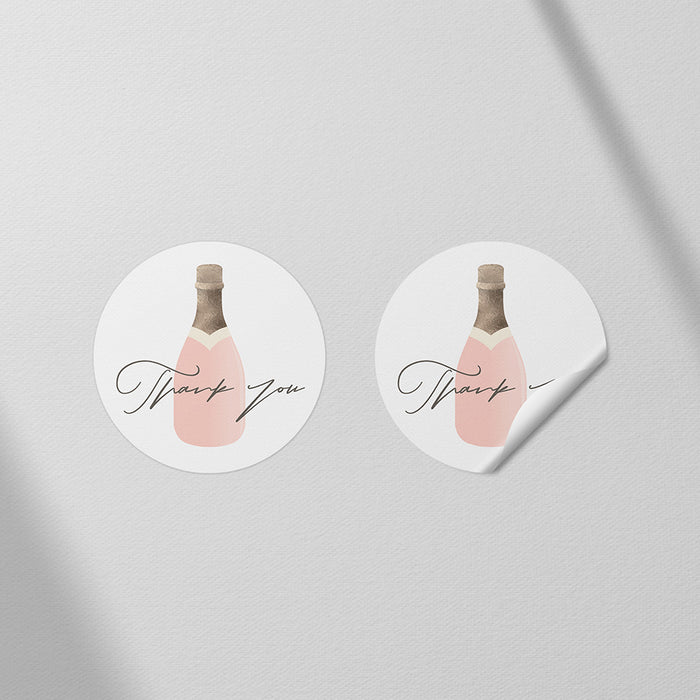 Champagne Bottle Birthday Invitation Elegant Party Card