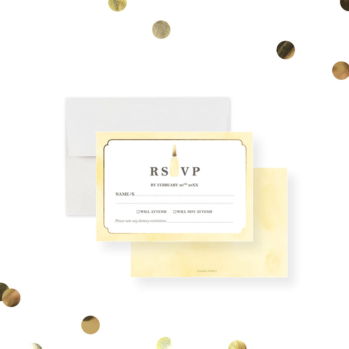 Elegant Pop the Champagne Birthday Invitation Card