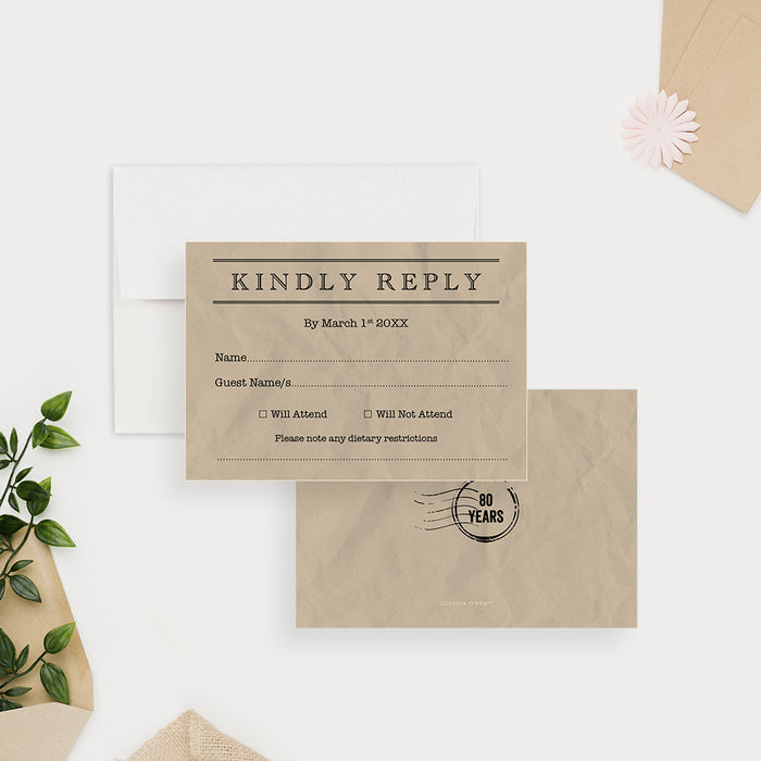 Vintage Telegram Birthday Invitation Retro Message Style Card