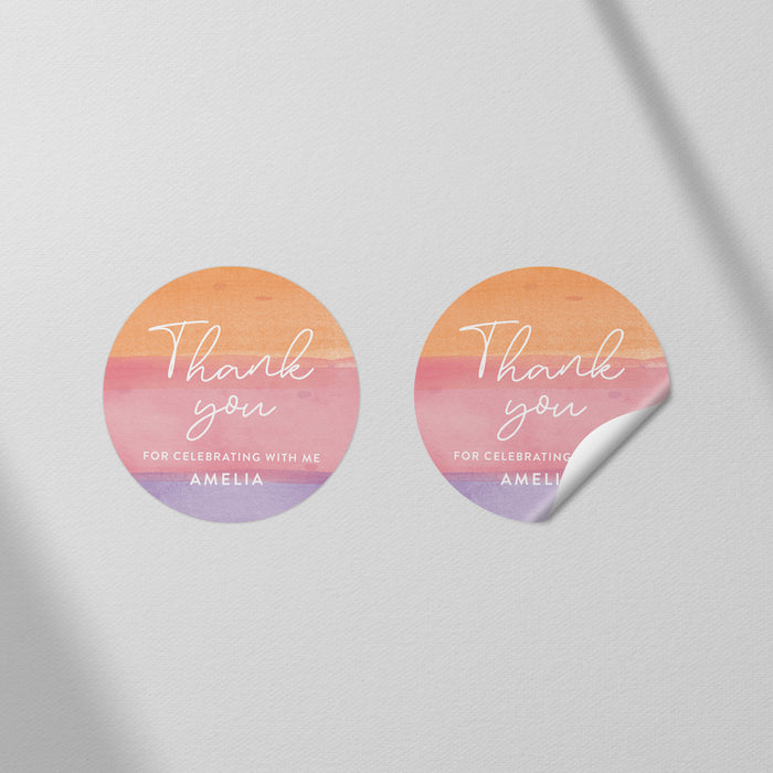 Watercolor Cake Kids Birthday Party Invitation Sweet Dessert Design