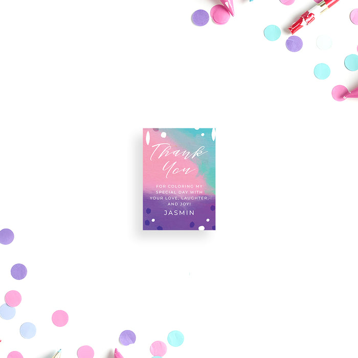 Colorful Birthday Invitation Abstract Paint Girls Party Invite