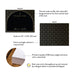 Front and back of black art deco thank you cards showing A2 dimensions and matte cardstock details.