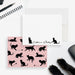 Custom black cat stationery set featuring minimalist cat silhouettes and custom name, perfect for cat moms, pet lovers, and personalized thank-you notes