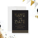 Bachelor party save the date black gold modern card-front