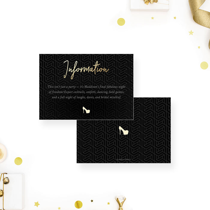 Bachelorette Party Invitation Black Elegant Girls Night Invite