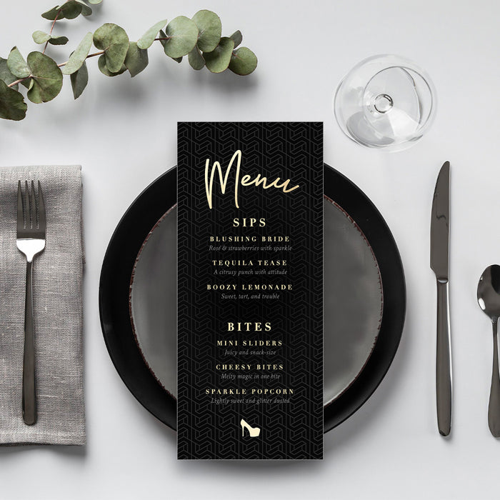 Bachelorette Party Invitation Black Elegant Girls Night Invite