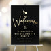 Black elegant bachelorette welcome sign girls night party decor modern event sign