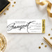 Black and gold corporate banquet ticket invitation template with elegant script lettering, gold admit-one strip, and personalized event details.