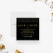 Personalized black and gold dinner fundraiser save the date card with modern gold and blue accents-front