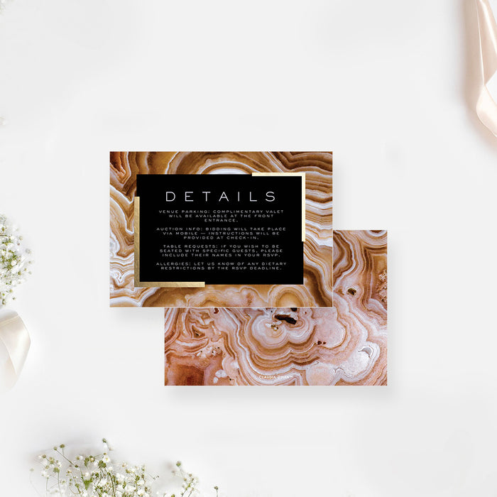 Black and Gold Geode Wedding Invitation Elegant Formal Design