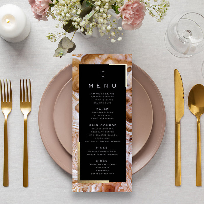 Black and Gold Geode Wedding Invitation Elegant Formal Design