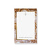 Personalized wedding notepad with a geode border design and custom couple names in a modern elegant stationery style