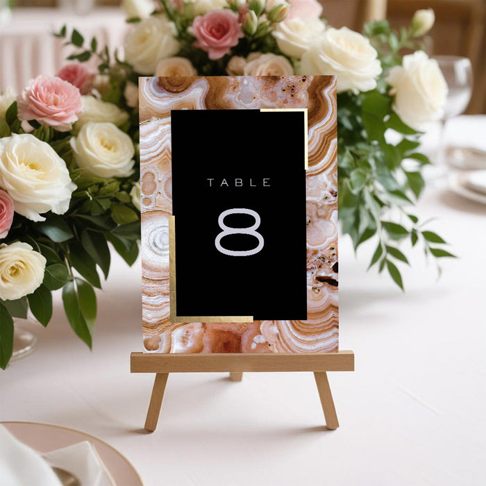 Black and Gold Geode Wedding Invitation Elegant Formal Design