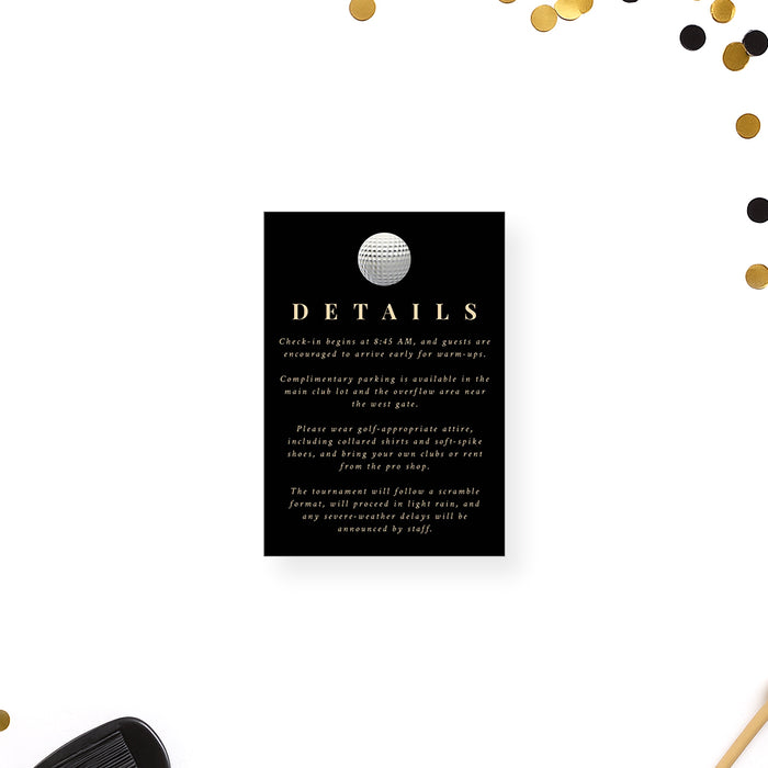 Golf Tournament Invitation Black and Gold Event